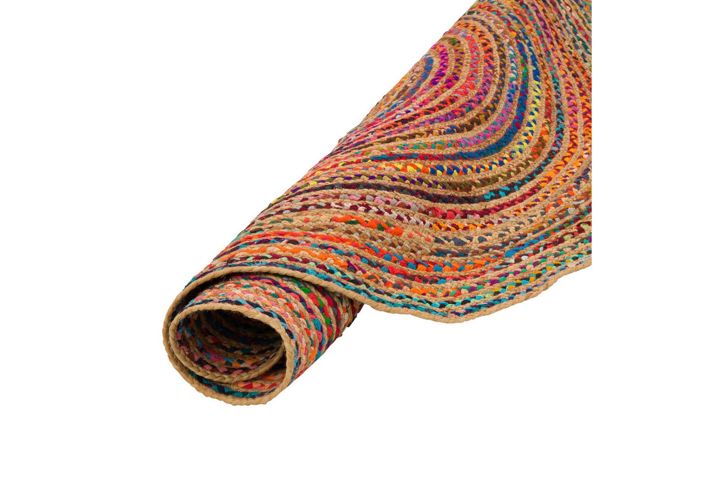 Pergamon Sisalteppich Teppich Jute Baumwolle Salsa Bunt, Rund, Höhe: 8 mm – Bild 4 von 5