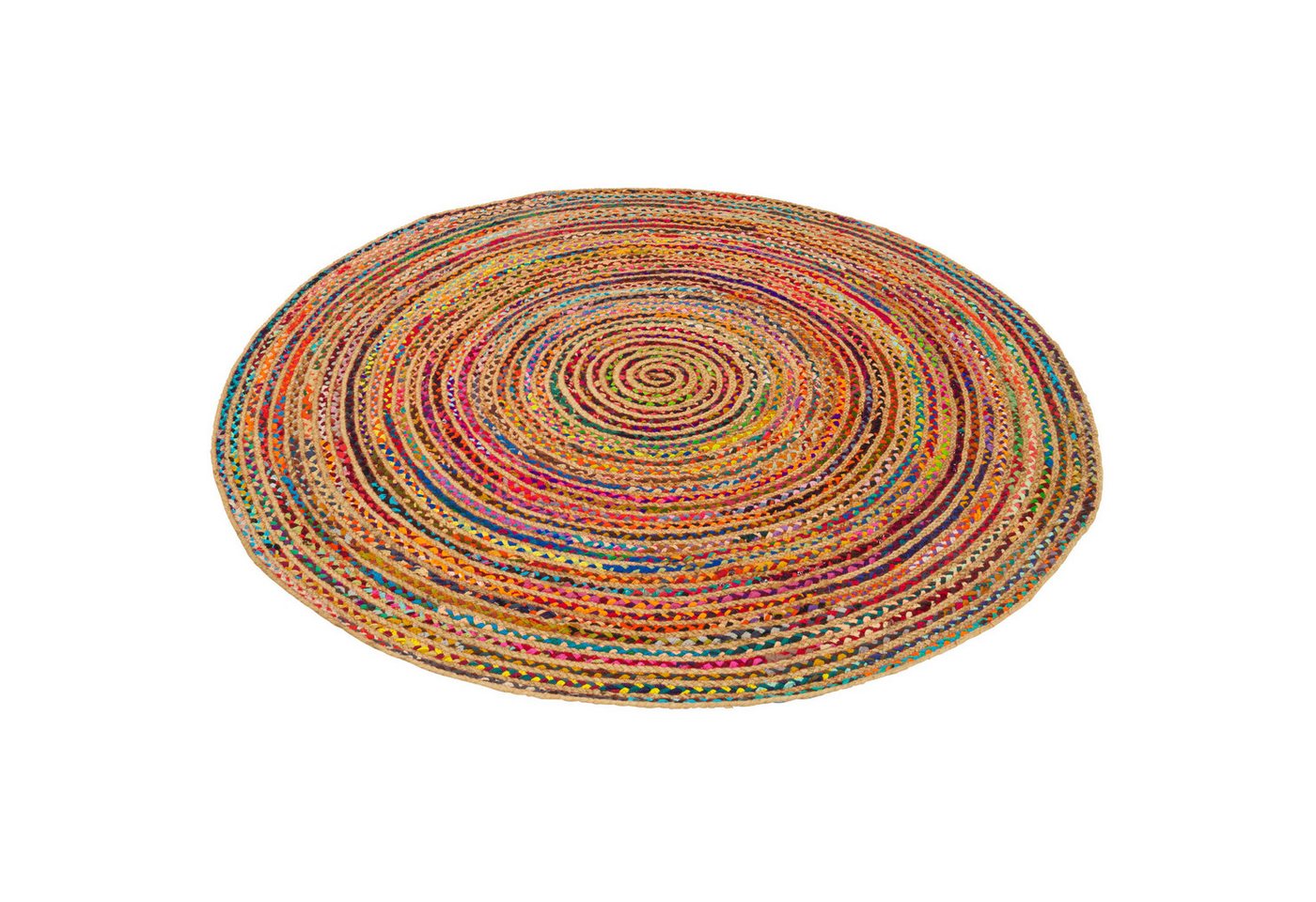 Pergamon Sisalteppich Teppich Jute Baumwolle Salsa Bunt, Rund, Höhe: 8 mm – Bild 5 von 5