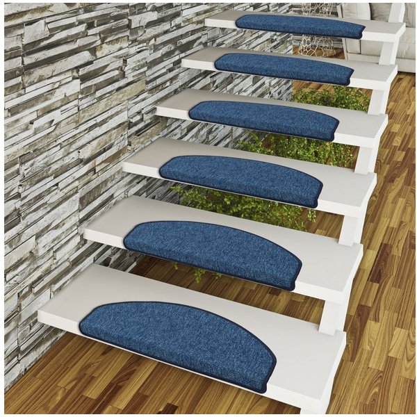 Pergamon Stufenmatte Trend Schlinge Stufenmatte Strong 15er-Set, Halbrund, Höhe: 5 mm
