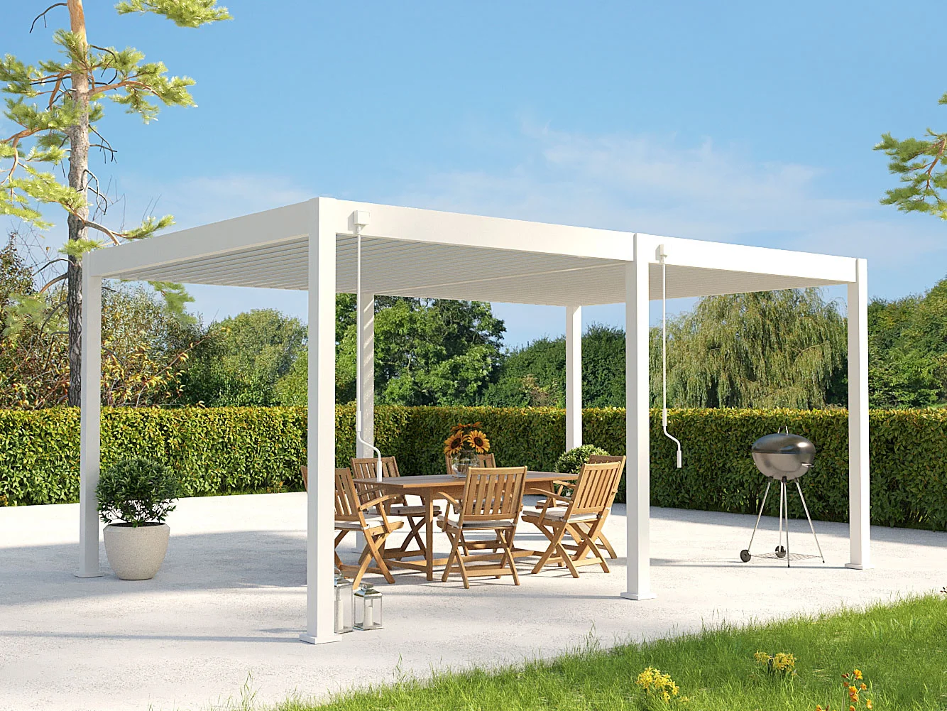 PERGOLINE Pavillon Superior (weiß, 3x6 m) – Bild 4 von 4