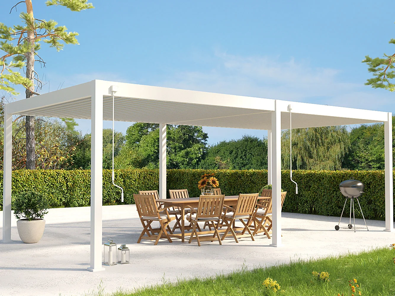 PERGOLINE Pavillon Superior (weiß, 3,6x7,2 m) – Bild 3 von 4