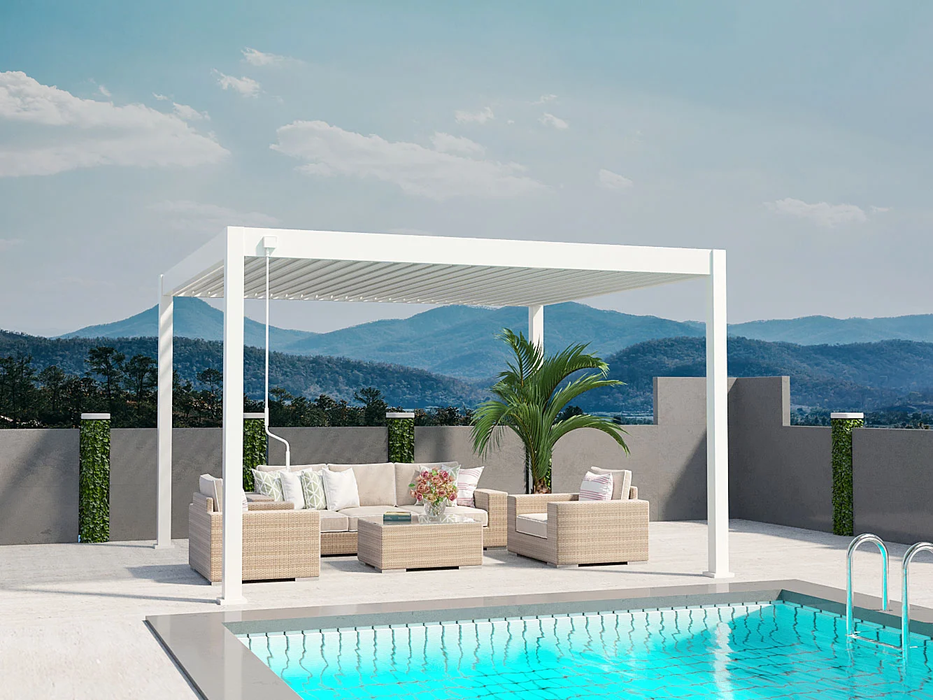 PERGOLINE Pavillon Superior (weiß, 3,6x4 m) – Bild 2 von 4