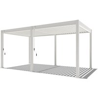 PERGOLINE Pavillon »Trumpf«, mit verschließbaren Stahl-Lamellen (Weiß, 3 x 5,3 m)