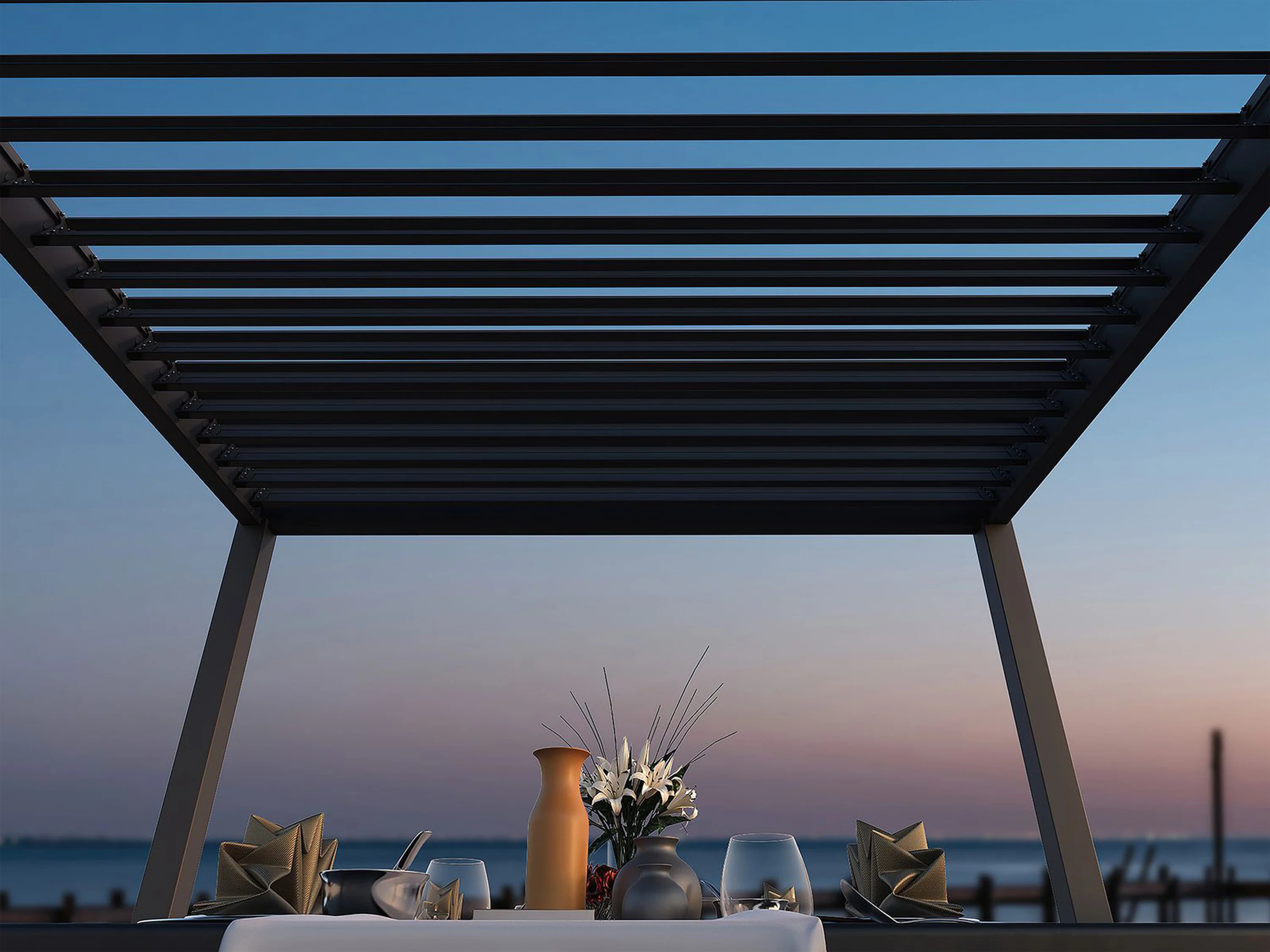 PERGOLINE Pavillon Trumpf (Anthrazit, 3 x 3 m) – Bild 2 von 4