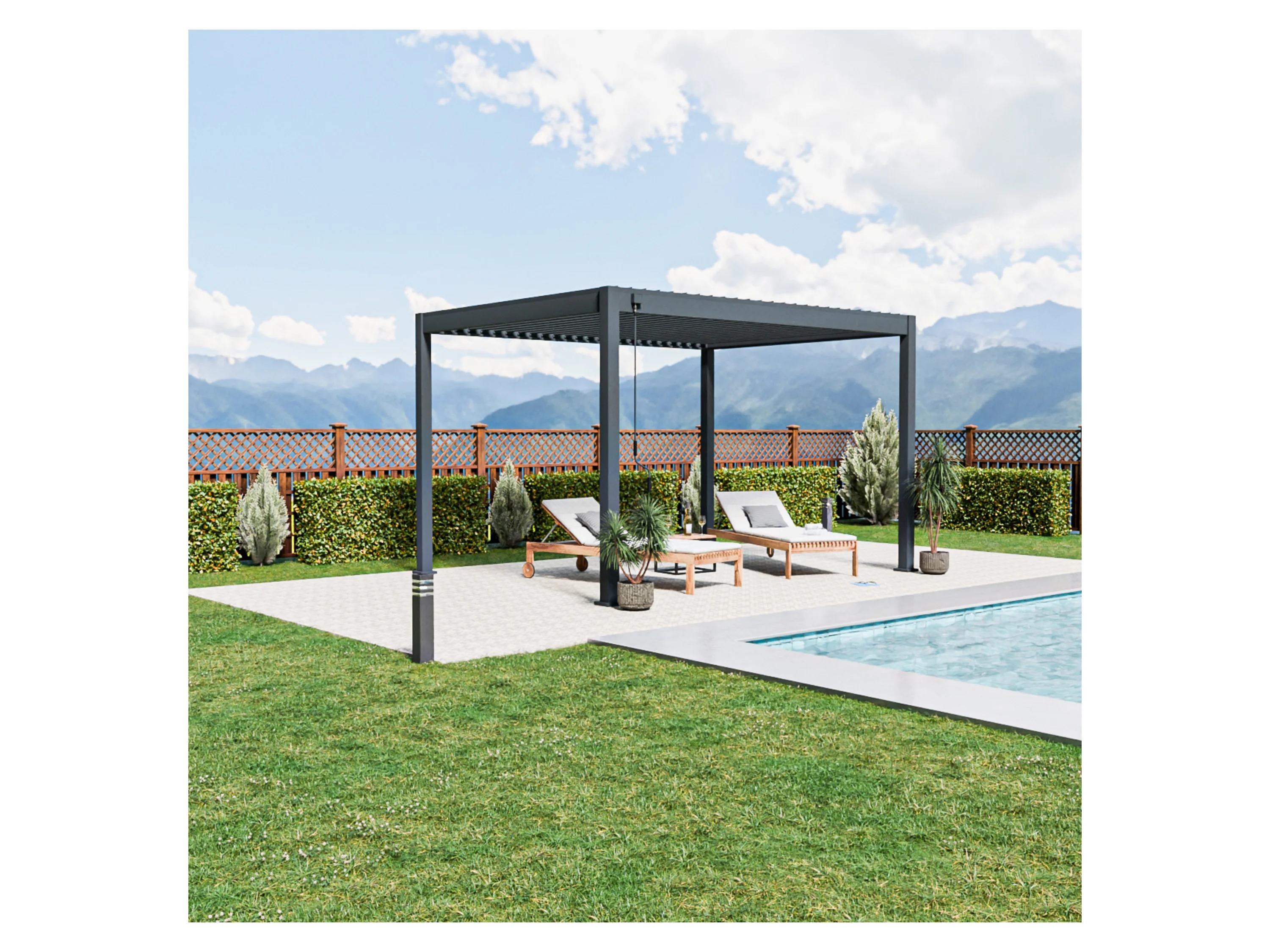 PERGOLINE Pavillon Trumpf (Anthrazit, 3 x 4 m) – Bild 3 von 4