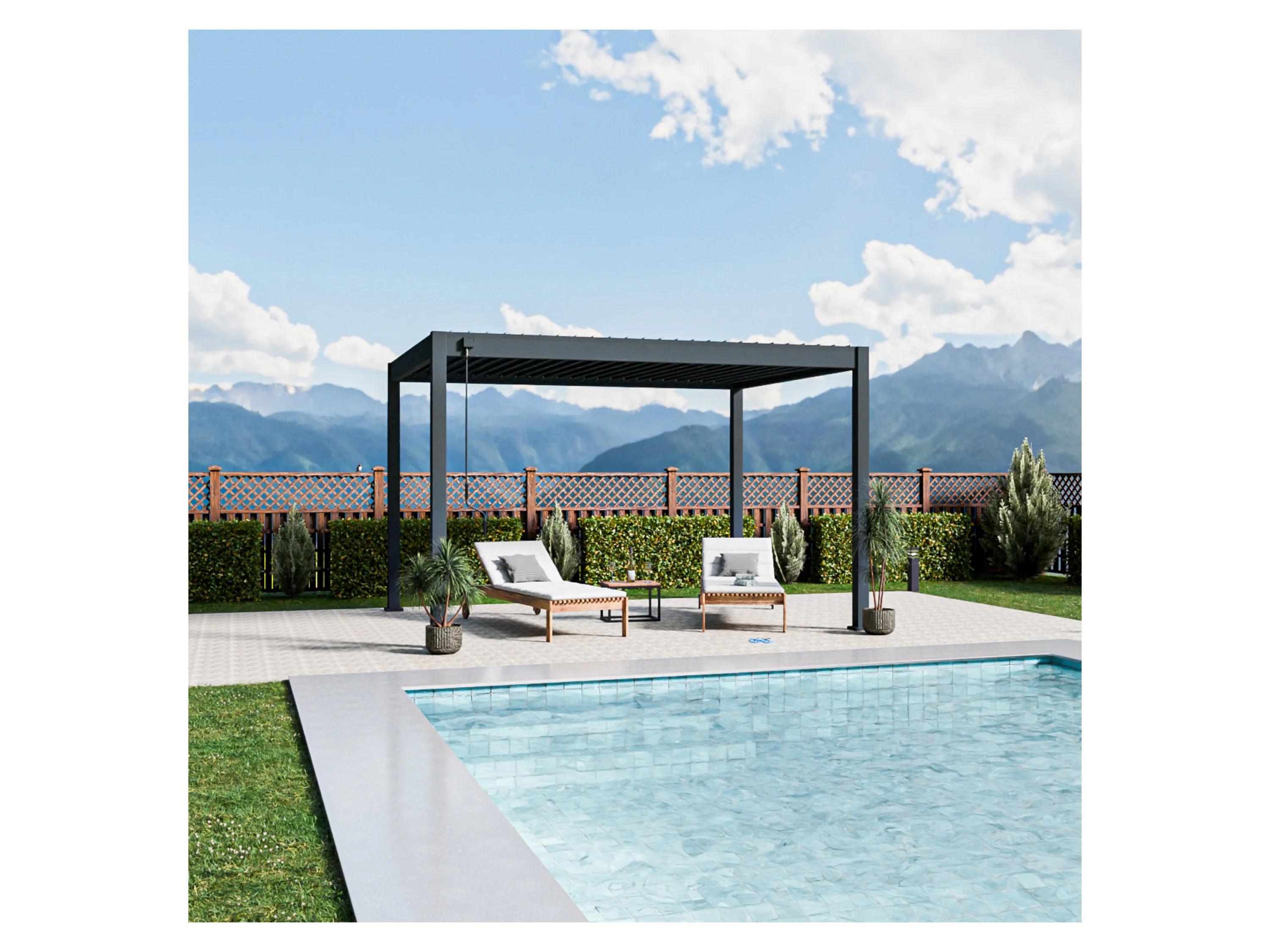 PERGOLINE Pavillon Trumpf (Anthrazit, 3 x 4 m) – Bild 4 von 4