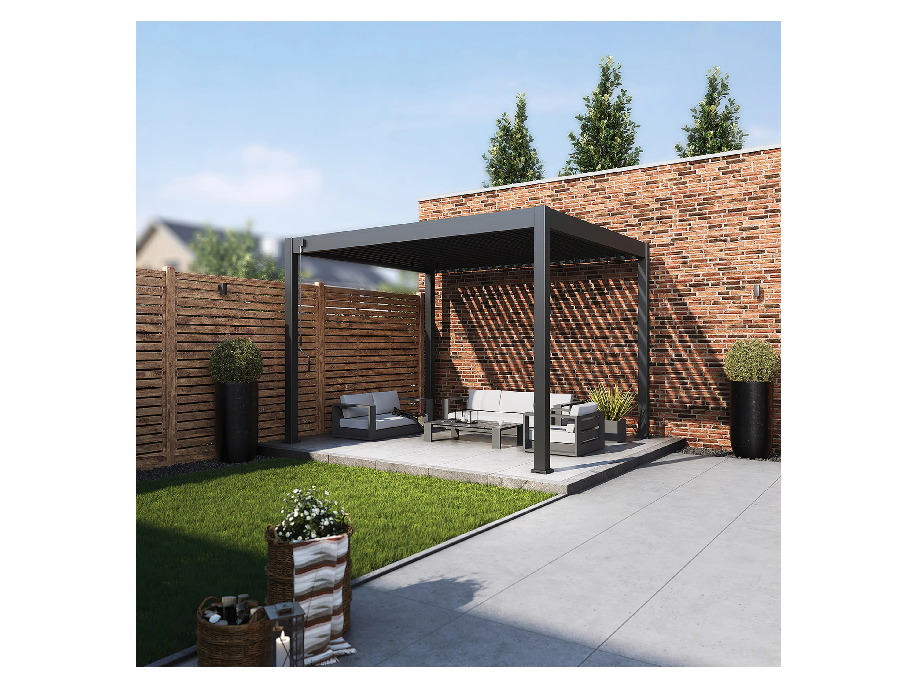 PERGOLINE Pavillon Trumpf (Anthrazit, 3 x 3,6 m) – Bild 3 von 4