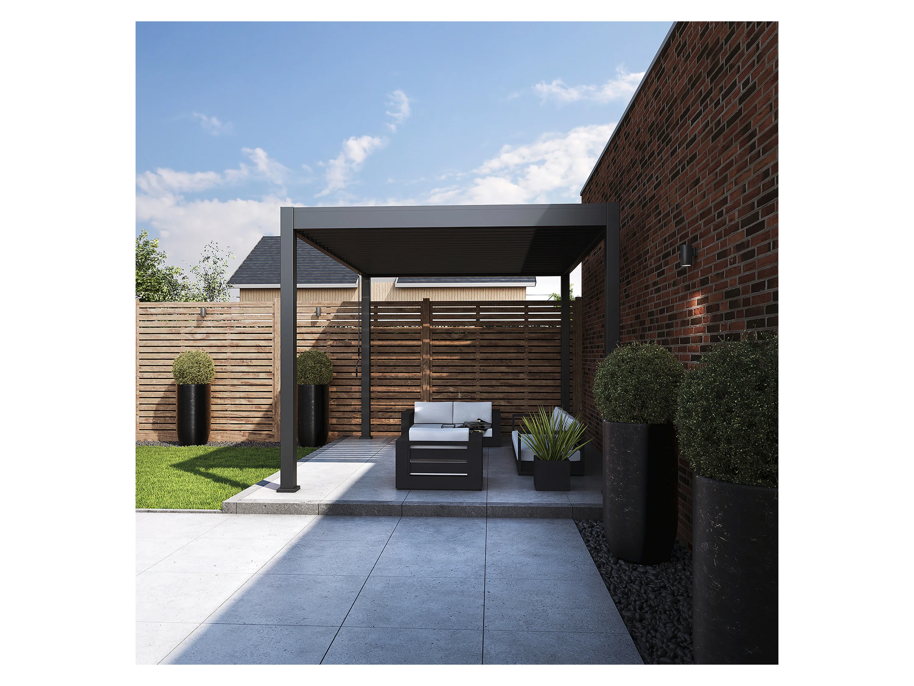 PERGOLINE Pavillon Trumpf (Anthrazit, 3 x 3,6 m) – Bild 4 von 4
