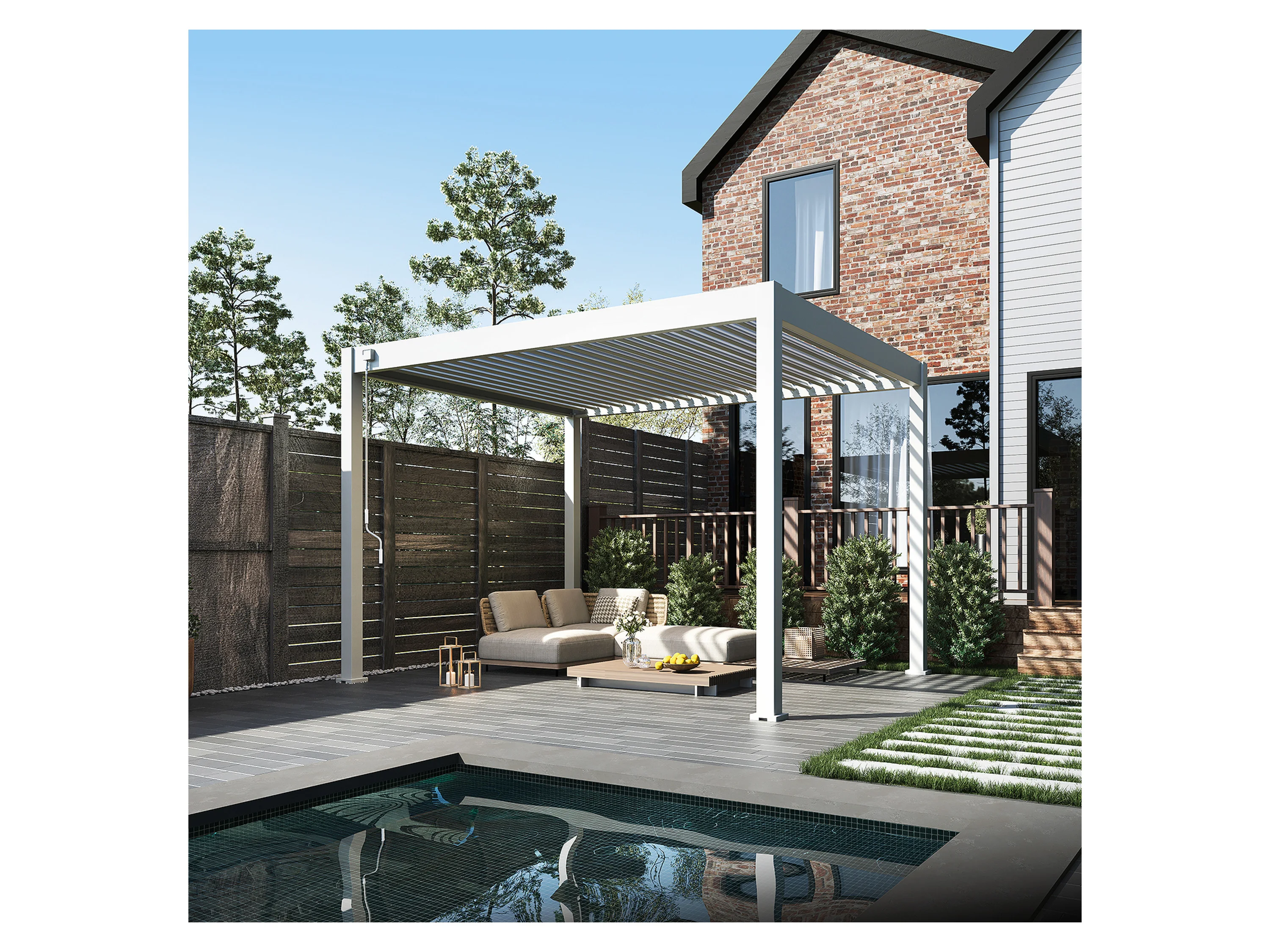 PERGOLINE Pavillon Trumpf (Weiß, 3 x 3,6 m) – Bild 2 von 4