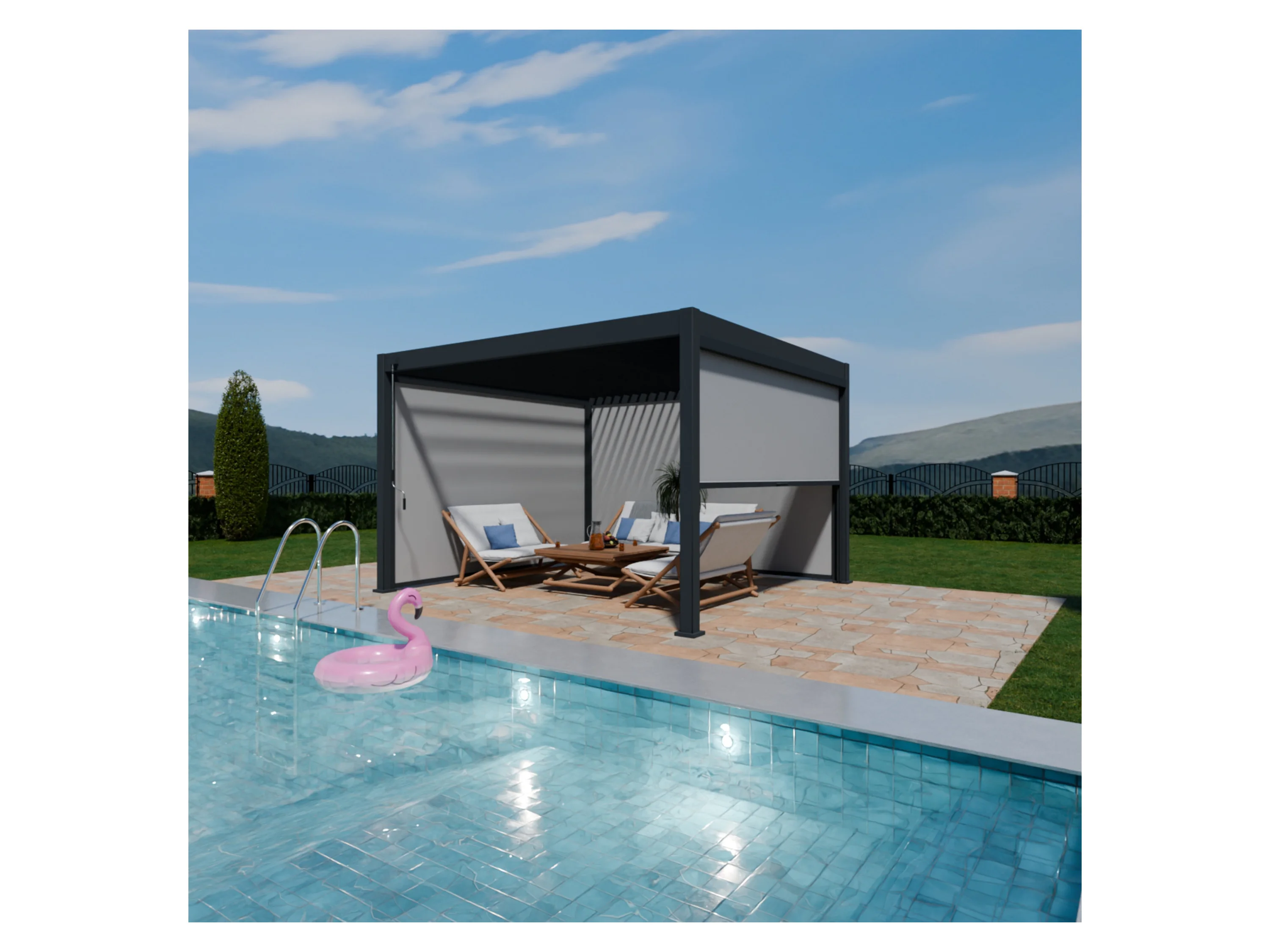 PERGOLINE Sonnenrollo Trumpf + Superior (Anthrazit, 3,6 m) – Bild 2 von 4