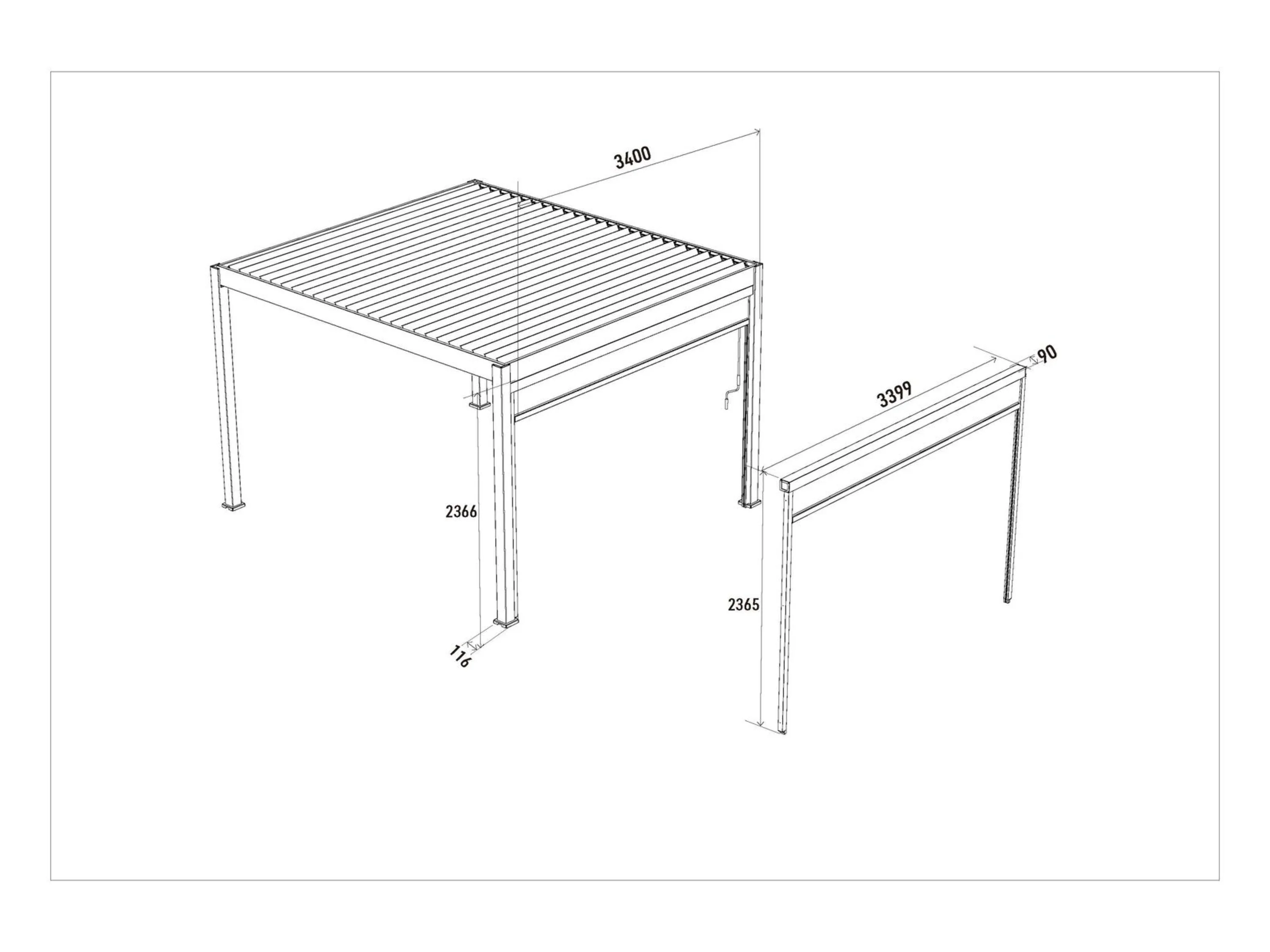 PERGOLINE Sonnenrollo Trumpf + Superior (Anthrazit, 3,6 m) – Bild 4 von 4