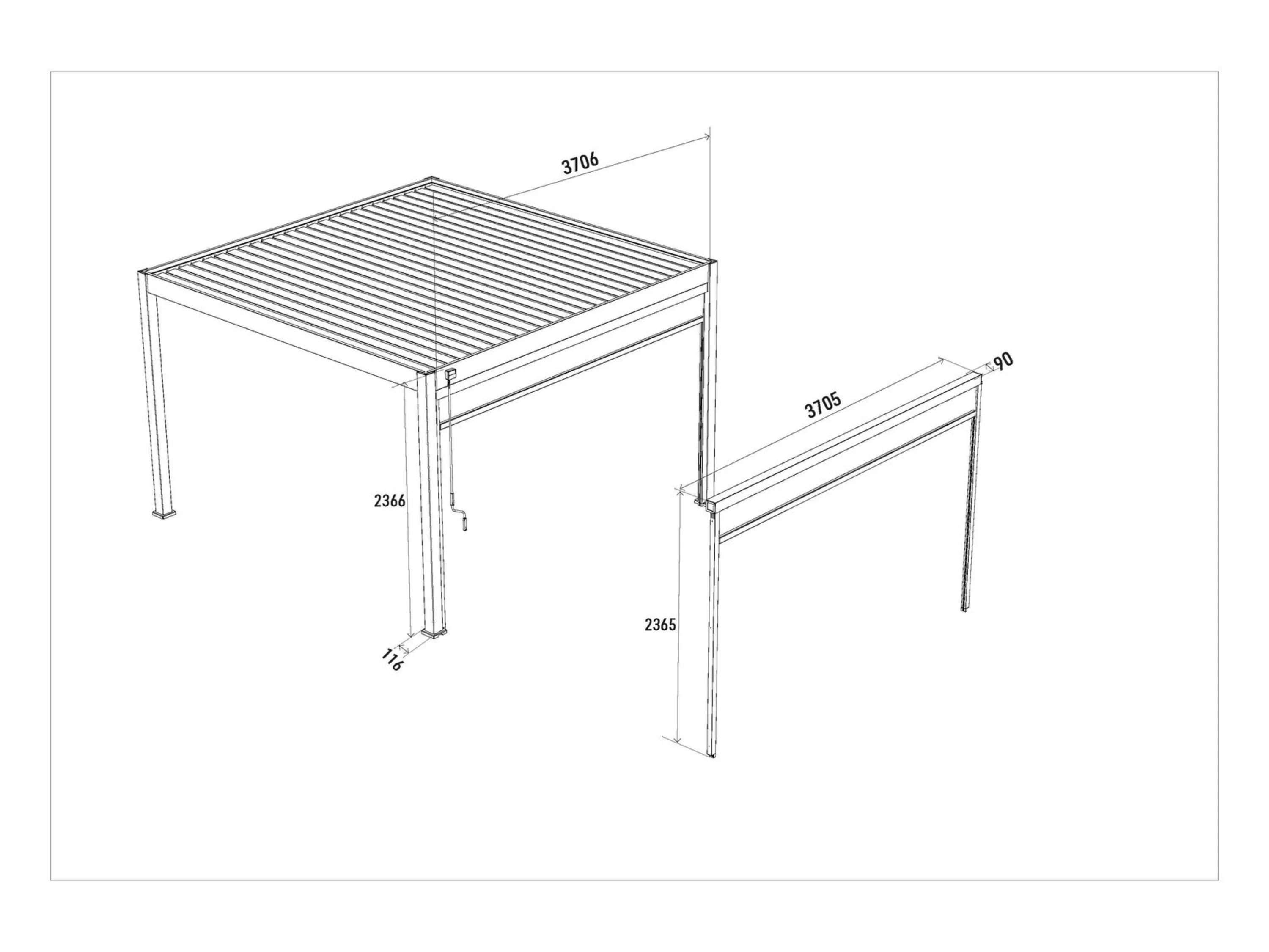 PERGOLINE Sonnenrollo Trumpf + Superior (Anthrazit, 4 m) – Bild 4 von 4