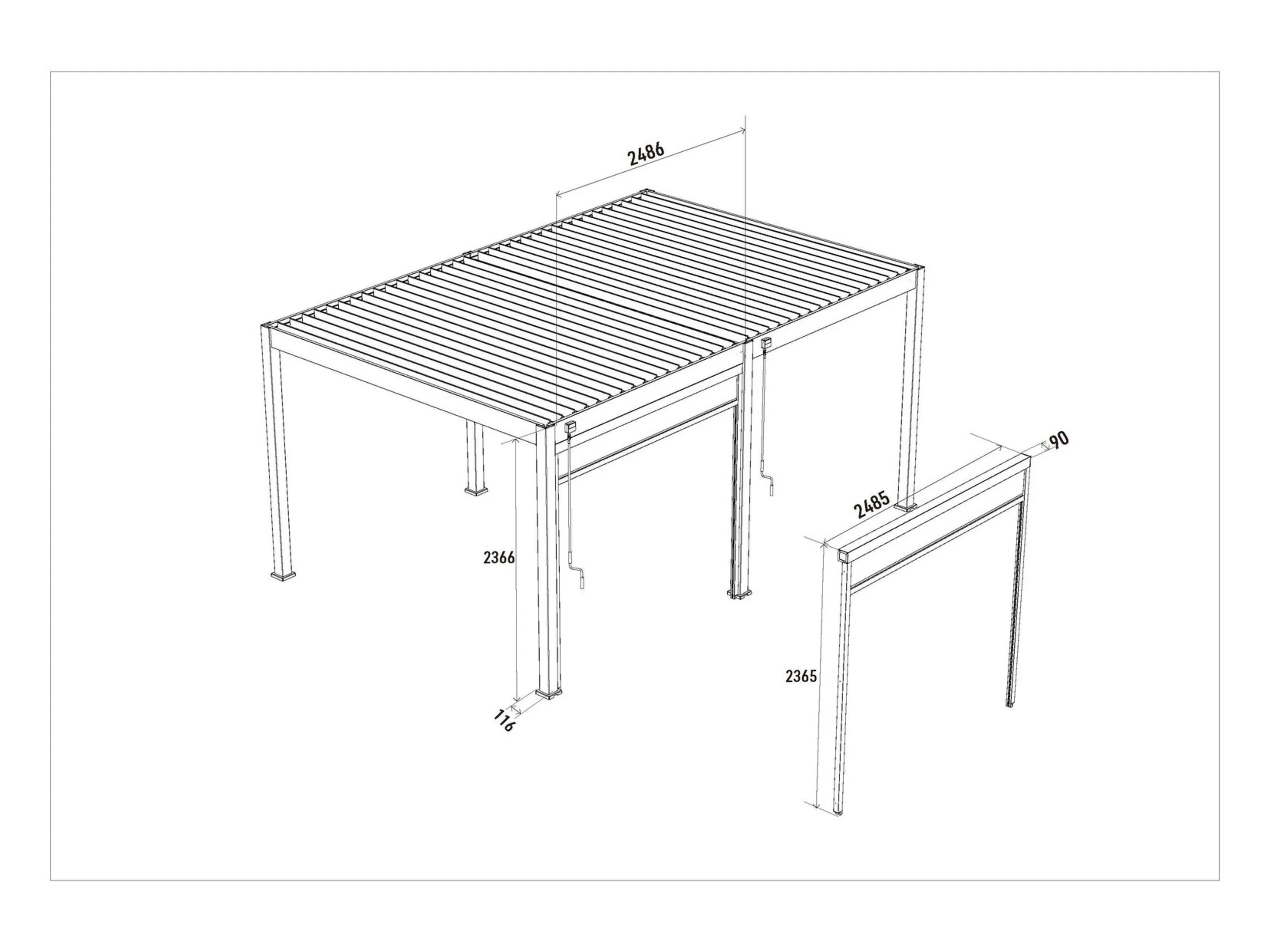 PERGOLINE Sonnenrollo Trumpf + Superior (Anthrazit, 2,65 m) – Bild 4 von 4