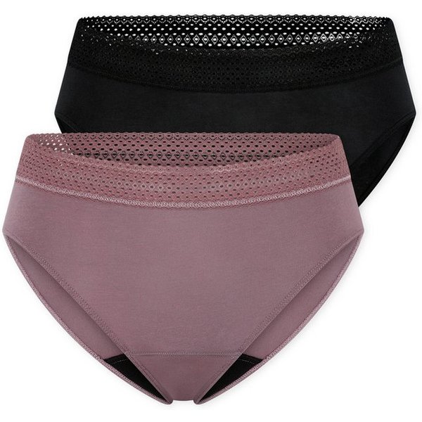 Schiesser Periodenslip Schiesser Care (2er Pack) feuchtigkeitsabsorbierend und leicht saugfähig, Single-Jersey-Qualität