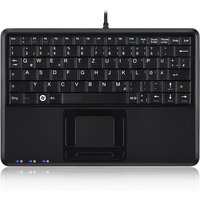Perixx PERIBOARD-510 H PLUS ES, Mini USB-Tastatur, Touchpad, Hub, schwarz