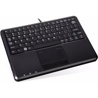 Perixx PERIBOARD-510 H PLUS UK, Mini USB-Tastatur, Touchpad, Hub, schwarz