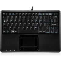 Perixx PERIBOARD-510 H PLUS US, Mini USB-Tastatur, Touchpad, Hub, schwarz