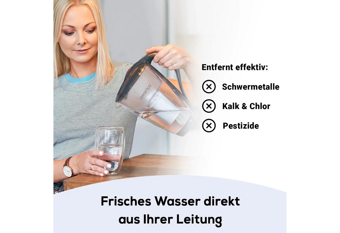 perlopur Wasserfilter Kartuschen Classic Universal Pack 12, Zubehör für perlopur, pearlco und BRITA Classic – Bild 4 von 5