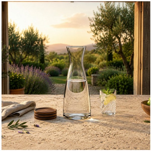 perlopur Wasserkaraffe Glaskaraffe 0,8l oder 1,3l Wasserkaraffe Glas