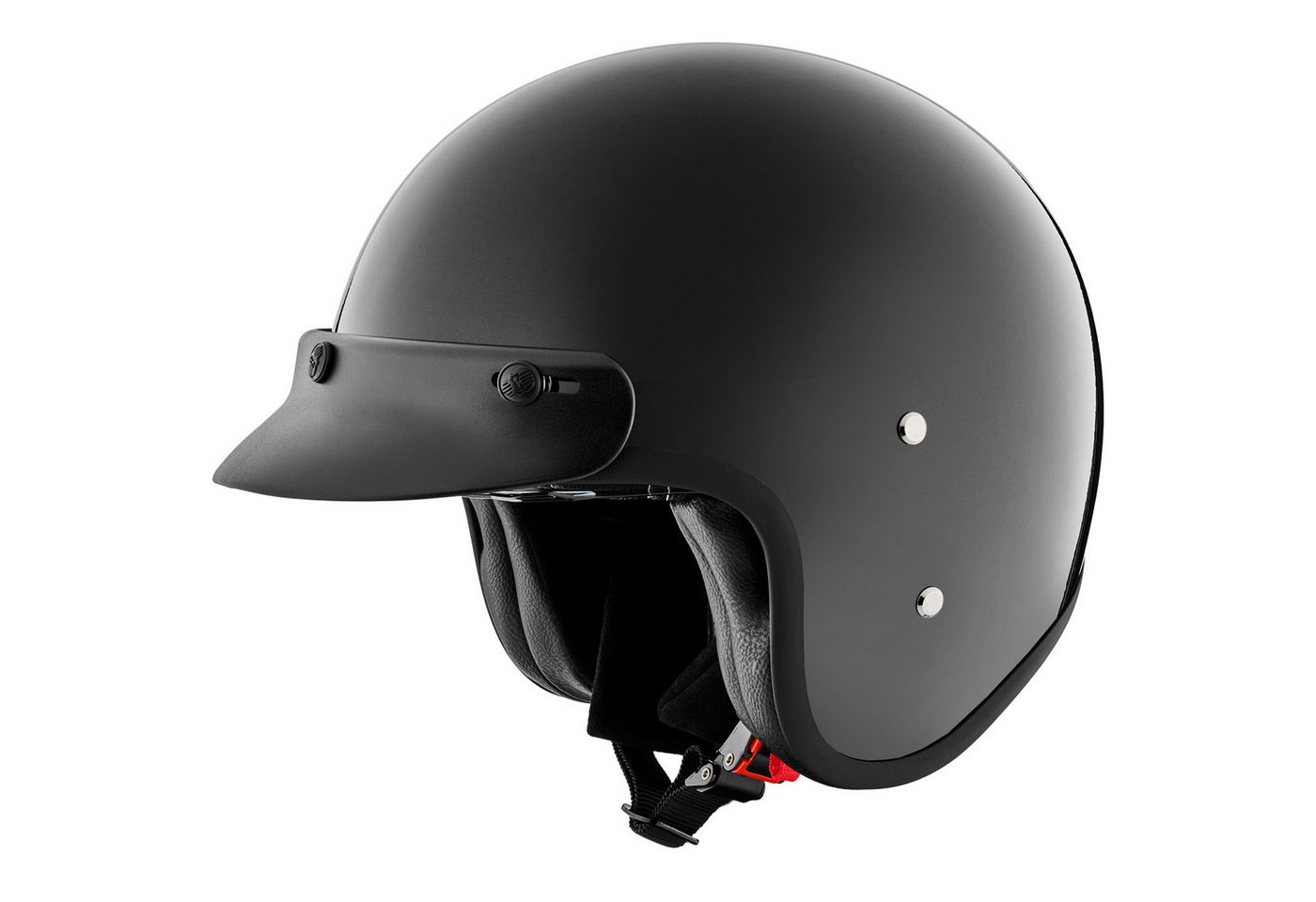 PEROZ Motorradhelm Filus Jethelm, Herausnehmbares Innenfutter,integriertes Sonnenvisier – Bild 3 von 5