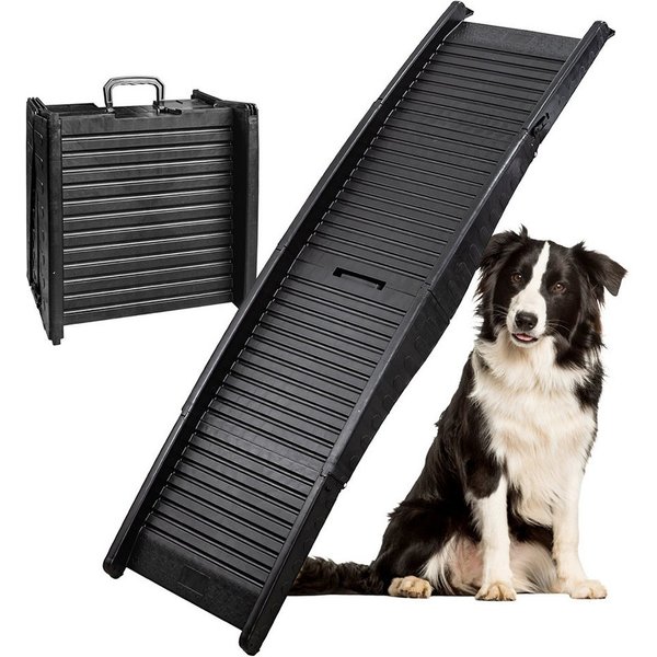 Petigi Hunderampe Hunderampe 152 cm klappbar Hundetreppe Einstiegshilfe Kunststoff