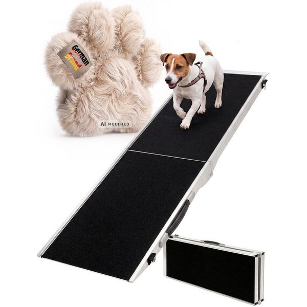 Petigi Hunderampe Einstiegshilfe Hunderampe Alu Hundetreppe Klappbar Rampe 122 - 244 cm