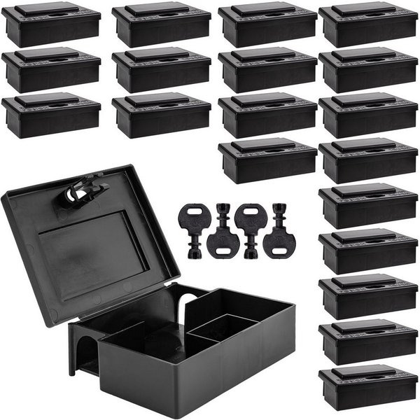 Petigi Lebendfalle 20 x Mäuseköderbox Köderbox Köderstation Mäuseköder Falle Mäusefalle