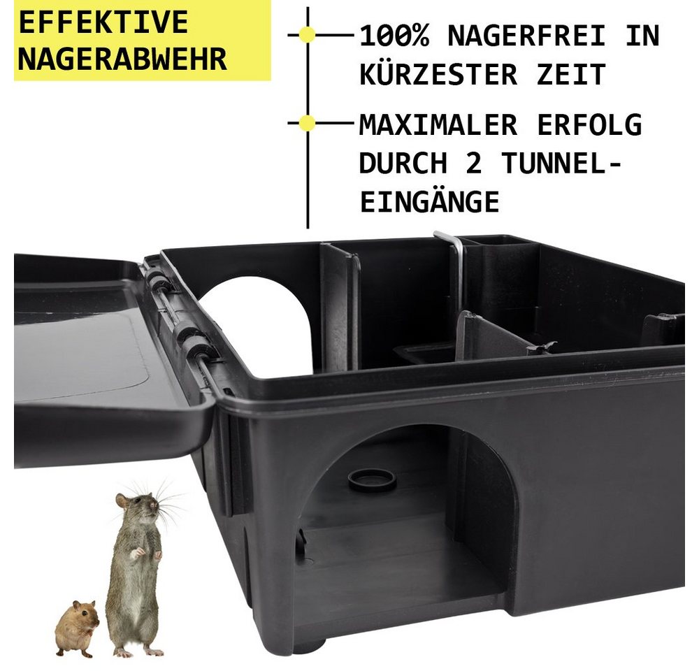 Petigi Lebendfalle 2x Köderstation Kompaktbox Köderbox Mäusebox Rattenbox Nagerstation – Bild 4 von 5