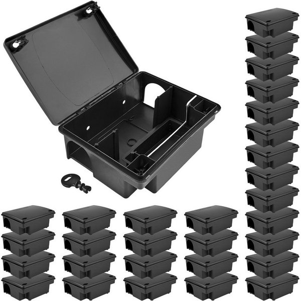 Petigi Lebendfalle 30x Köderstation Kompaktbox Köderbox Mäusebox Rattenbox Nagerstation