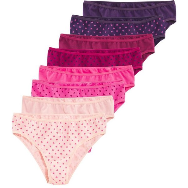 petite fleur Bikinislip (Packung, 8-St) mit Herzchendruck und unifarben, Baumwollmischung