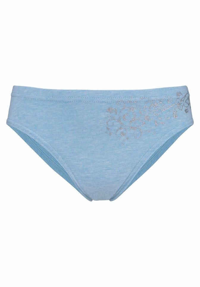 petite fleur Bikinislip (Packung, 4-St) mit floralem Glitzerdruck, Baumwollmischung – Bild 2 von 5