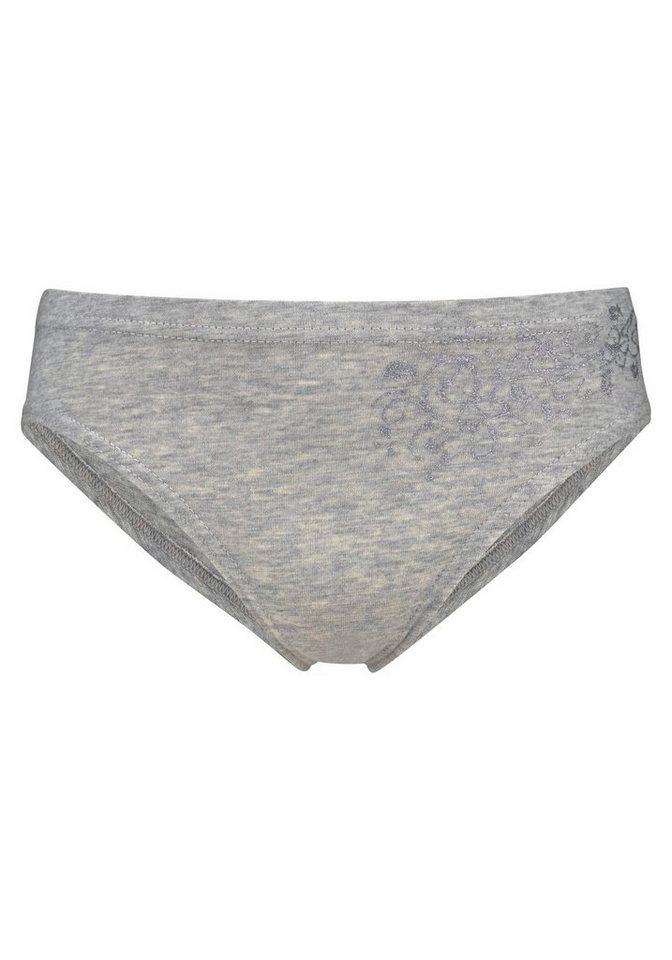 petite fleur Bikinislip (Packung, 4-St) mit floralem Glitzerdruck, Baumwollmischung – Bild 4 von 5