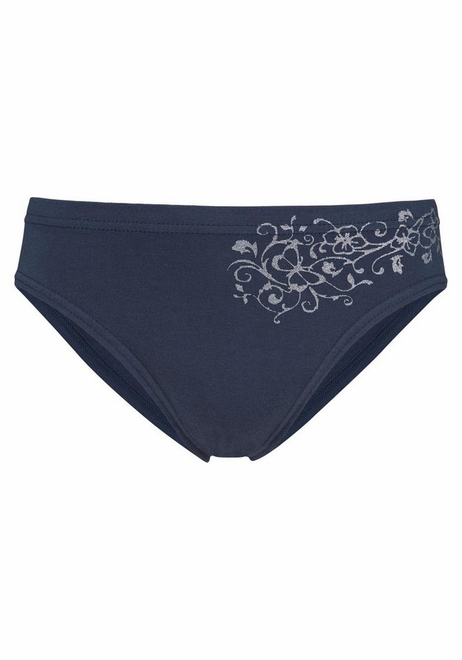 petite fleur Bikinislip (Packung, 4-St) mit floralem Glitzerdruck, Baumwollmischung – Bild 5 von 5