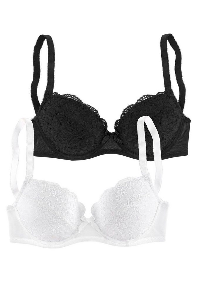 petite fleur by Lascana Balconette-BH, BH mit Bügel, Dirndl-BH, Spitzen-BH (Packung, 2 Stück) mit hübscher Spitze, sexy Dessous – Bild 2 von 5