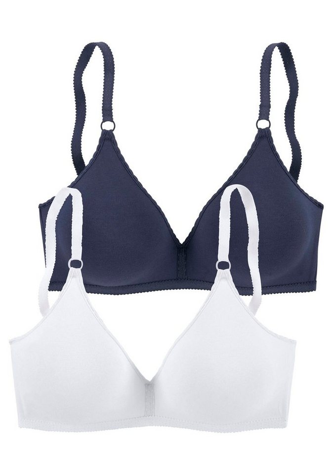 petite fleur by Lascana Bralette-BH, BH ohne Bügel. Baumwoll-BH, Bralette, Triangel-BH (Packung, 2 Stück) aus trageangenehmer Baumwollqualität, bequemer BH – Bild 2 von 5