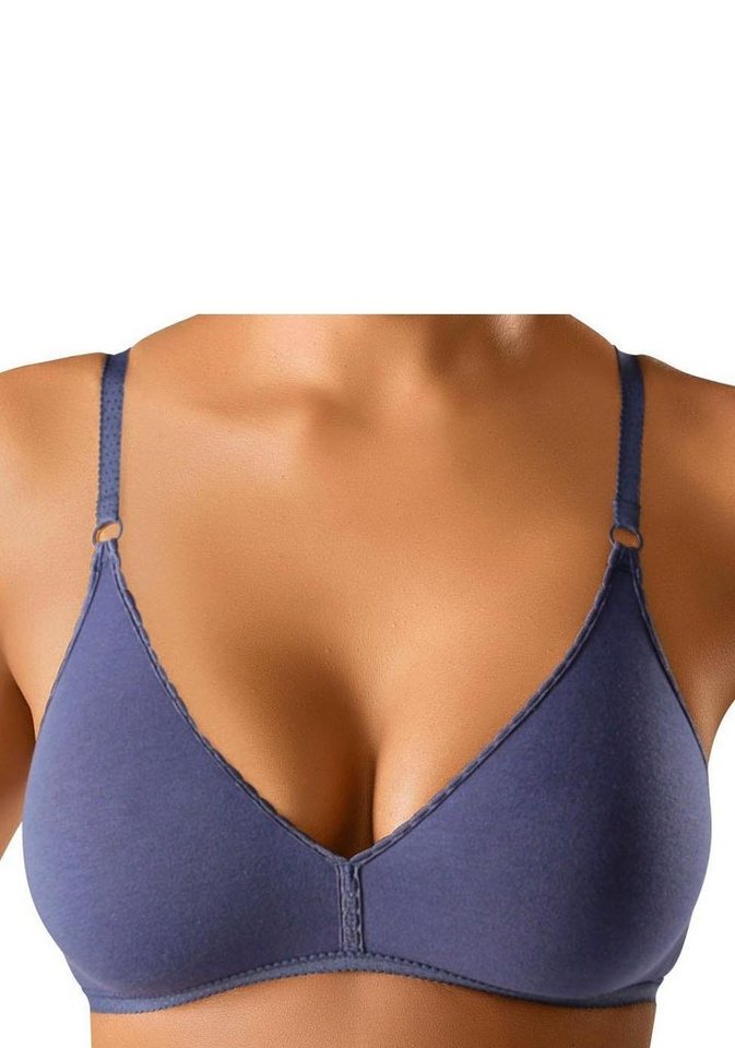 petite fleur by Lascana Bralette-BH, BH ohne Bügel. Baumwoll-BH, Bralette, Triangel-BH (Packung, 2 Stück) aus trageangenehmer Baumwollqualität, bequemer BH – Bild 3 von 5