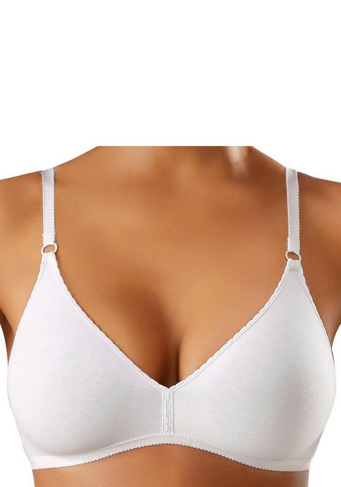 petite fleur by Lascana Bralette-BH, BH ohne Bügel. Baumwoll-BH, Bralette, Triangel-BH (Packung, 2 Stück) aus trageangenehmer Baumwollqualität, bequemer BH – Bild 4 von 5
