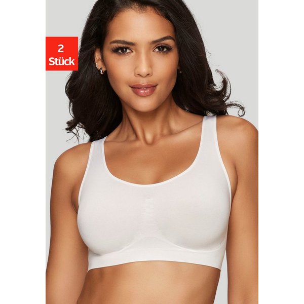petite fleur by Lascana Bralette-BH, BH ohne Bügel, Soft-BH, bügelloser BH (Packung, 2 Stück) SEAMLESS, große Größen, bequemer BH, Komfort-BH
