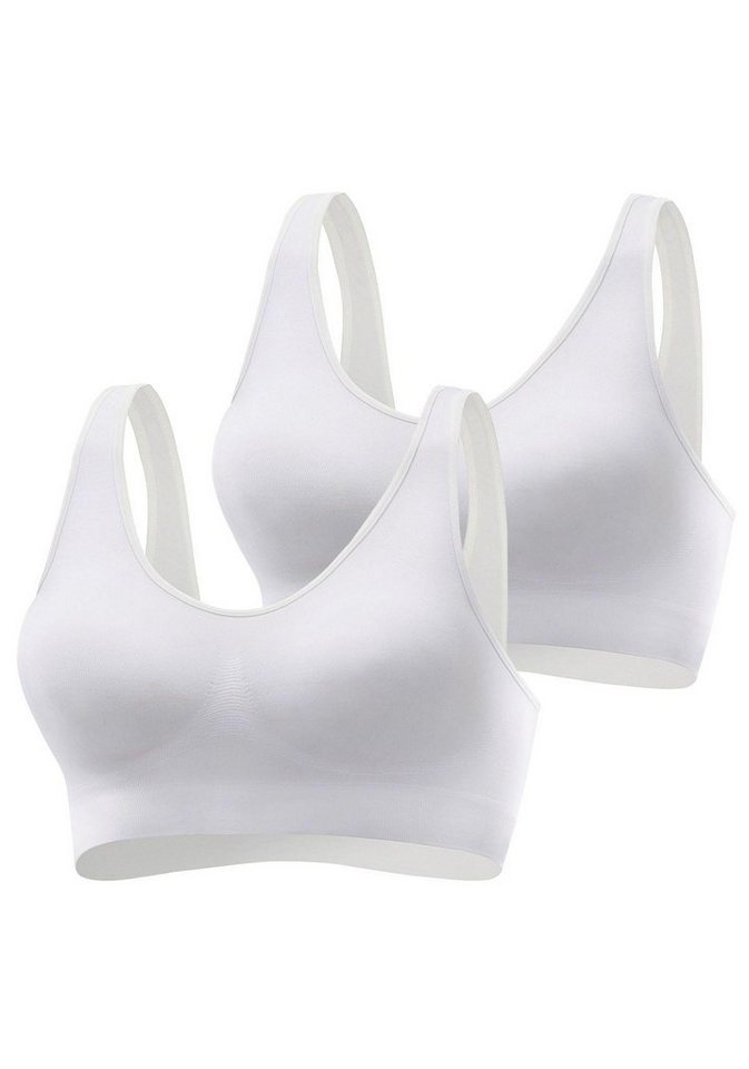 petite fleur by Lascana Bralette-BH, BH ohne Bügel, Soft-BH, bügelloser BH (Packung, 2 Stück) SEAMLESS, große Größen, bequemer BH, Komfort-BH – Bild 2 von 5