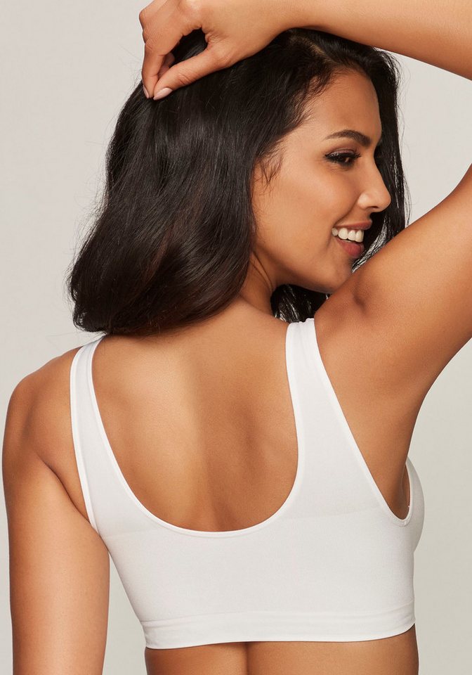 petite fleur by Lascana Bralette-BH, BH ohne Bügel, Soft-BH, bügelloser BH (Packung, 2 Stück) SEAMLESS, große Größen, bequemer BH, Komfort-BH – Bild 3 von 5