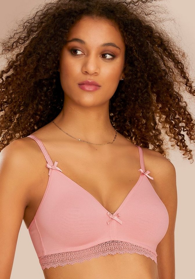 petite fleur by Lascana Bralette-BH, BH ohne Bügel, Baumwoll-BH (Packung, 2 Stück) aus weicher Baumwolle mit hübschen Spitzenband, bequemer BH – Bild 5 von 5