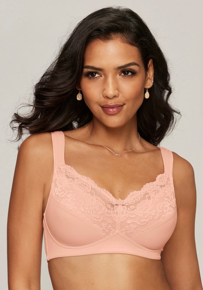 petite fleur by Lascana Bralette-BH, BH ohne Bügel, bügelloser BH, Soft-BH, Komfort-BH (Packung, 2 Stück) mit breiten Trägern, große Größen, bequemer BH – Bild 4 von 5