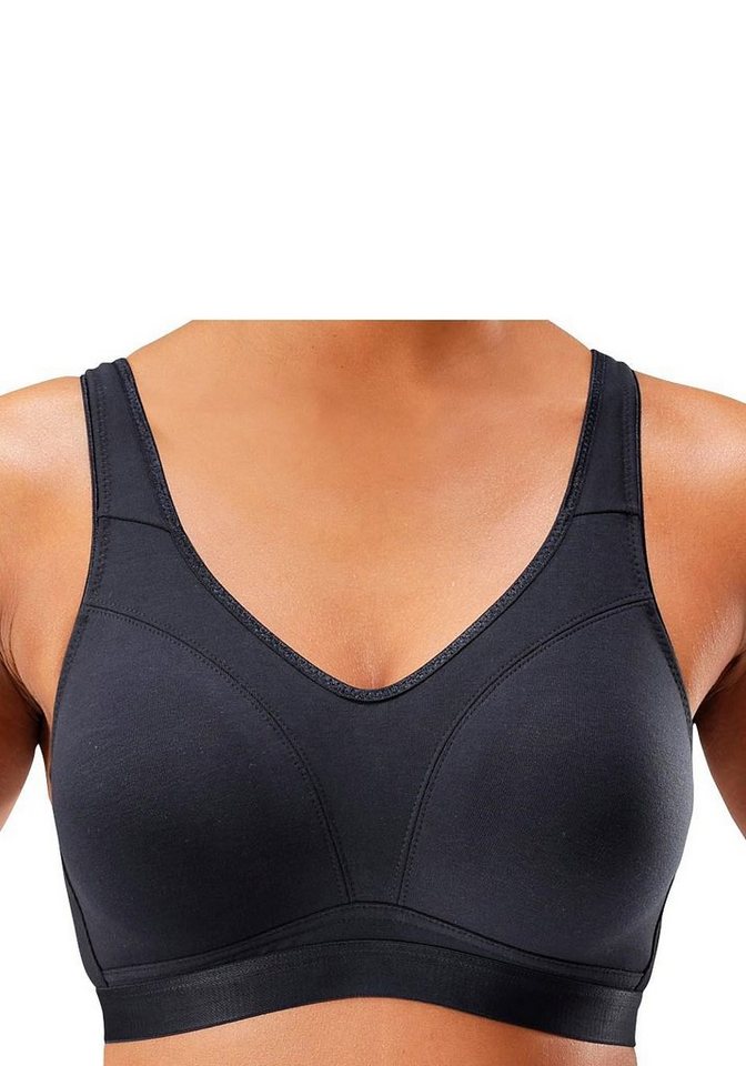 petite fleur by Lascana Bralette-BH, BH ohne Bügel, Baumwoll-BH, bügelloser BH, Komfort-BH (Packung, 2 Stück) mit breiten Trägern, große Größen, bequemer BH – Bild 3 von 5