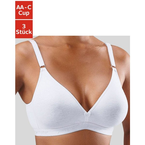 petite fleur by Lascana Bralette-BH, BH ohne Bügel, Triangel-BH, Baumwoll-BH, Soft-BH (Packung, 3 Stück) bequemer BH, im 3er Pack