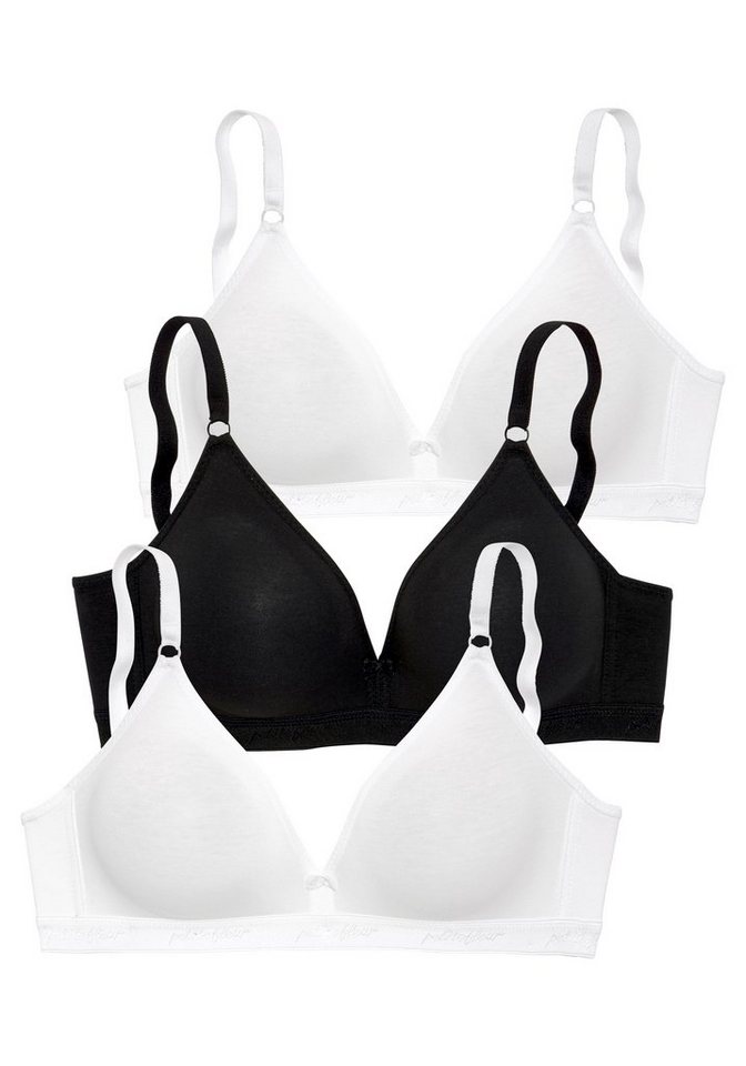petite fleur by Lascana Bralette-BH, BH ohne Bügel, Triangel-BH, Baumwoll-BH, Soft-BH (Packung, 3 Stück) bequemer BH, im 3er Pack – Bild 2 von 5