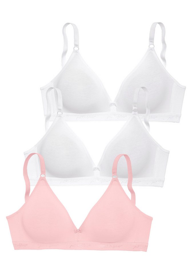 petite fleur by Lascana Bralette-BH (Packung, 3 Stück) ohne Bügel im Triangel-Schnitt aus Baumwolle, bequemer BH – Bild 2 von 5