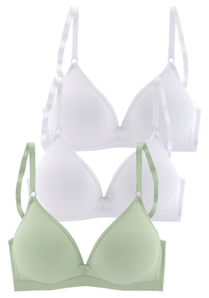 petite fleur by Lascana Bralette-BH (Packung, 3 Stück) ohne Bügel, aus Baumwoll-Qualität im Triangel-Schnitt – Bild 2 von 5