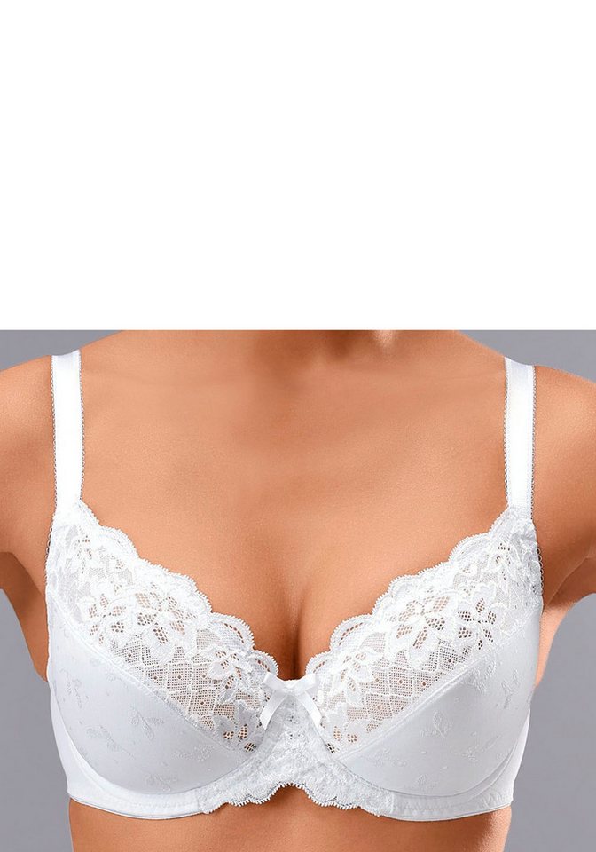 petite fleur by Lascana Bügel-BH (Packung, 2 Stück) mit elastischer Spitze, Dessous – ideal für große Größen – Bild 5 von 5