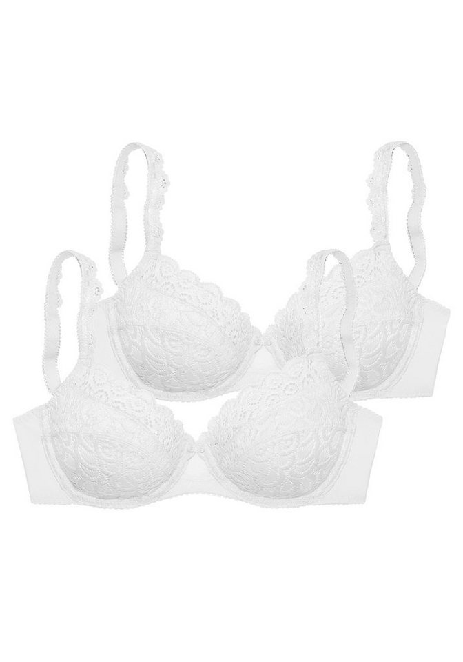 petite fleur by Lascana Bügel-BH (Packung, 2 Stück) aus Spitze, mit dekorativen Trägern, Dessous – Bild 2 von 5