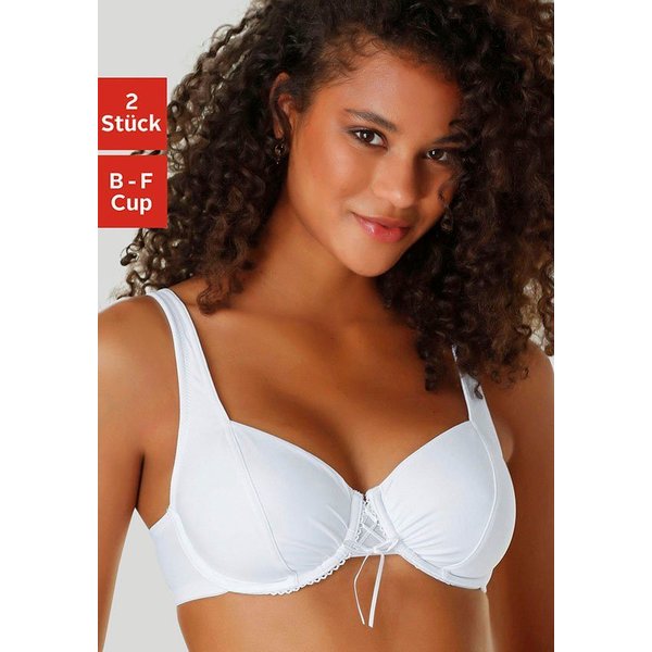 petite fleur by Lascana Dekolleté-BH, Dirndl-BH, Bügel-BH (Packung, 2 Stück) mit schönen Raffungen im Cup, Dessous